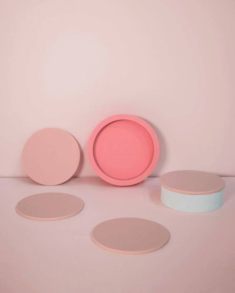 Unbreakable Silicone Coasters - Pink - Set of 4