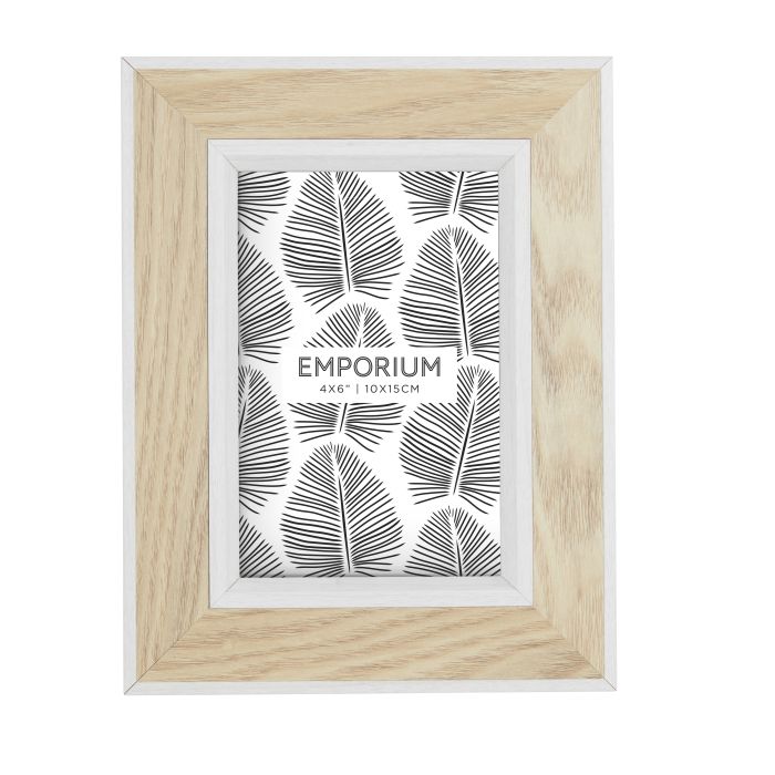 Grand Designs 4x6 Photo Frame - Natural/White