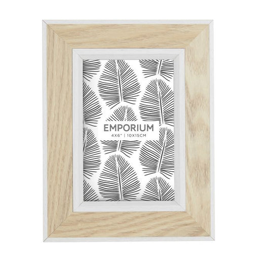 Grand Designs 4x6 Photo Frame - Natural/White