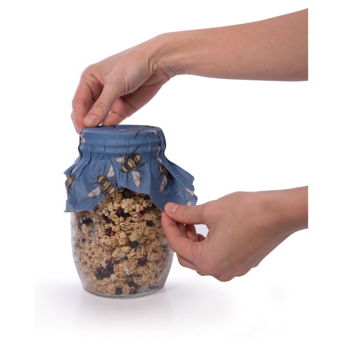 For the Earth - Reusable Beeswax Food Wrap - Bees (Set of Three)