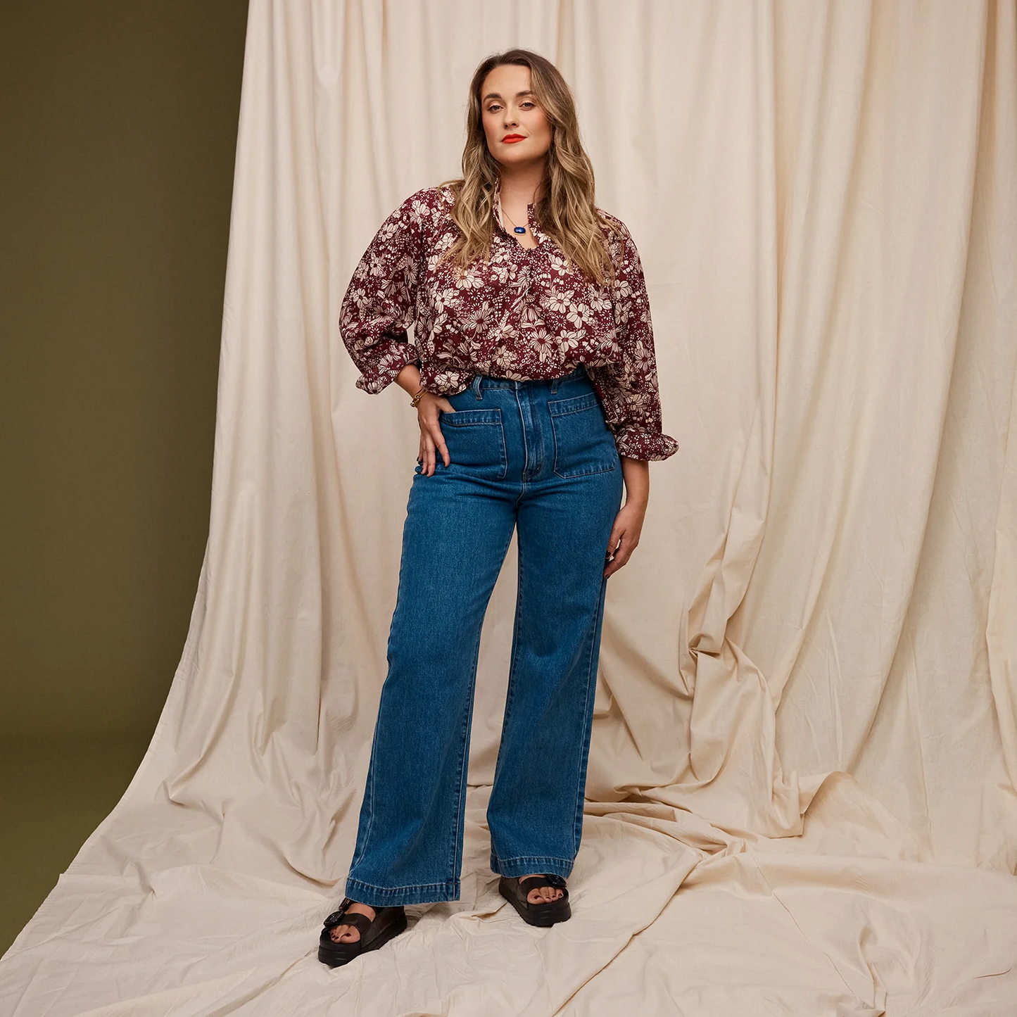 Evette Blouse - Mahogany