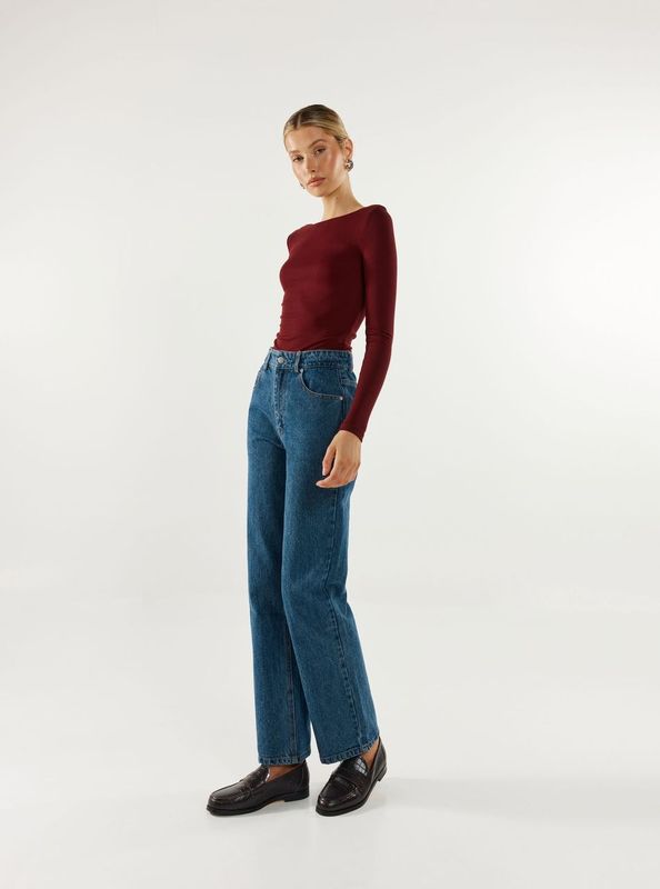 Caden Long Sleeve Top - Shiraz