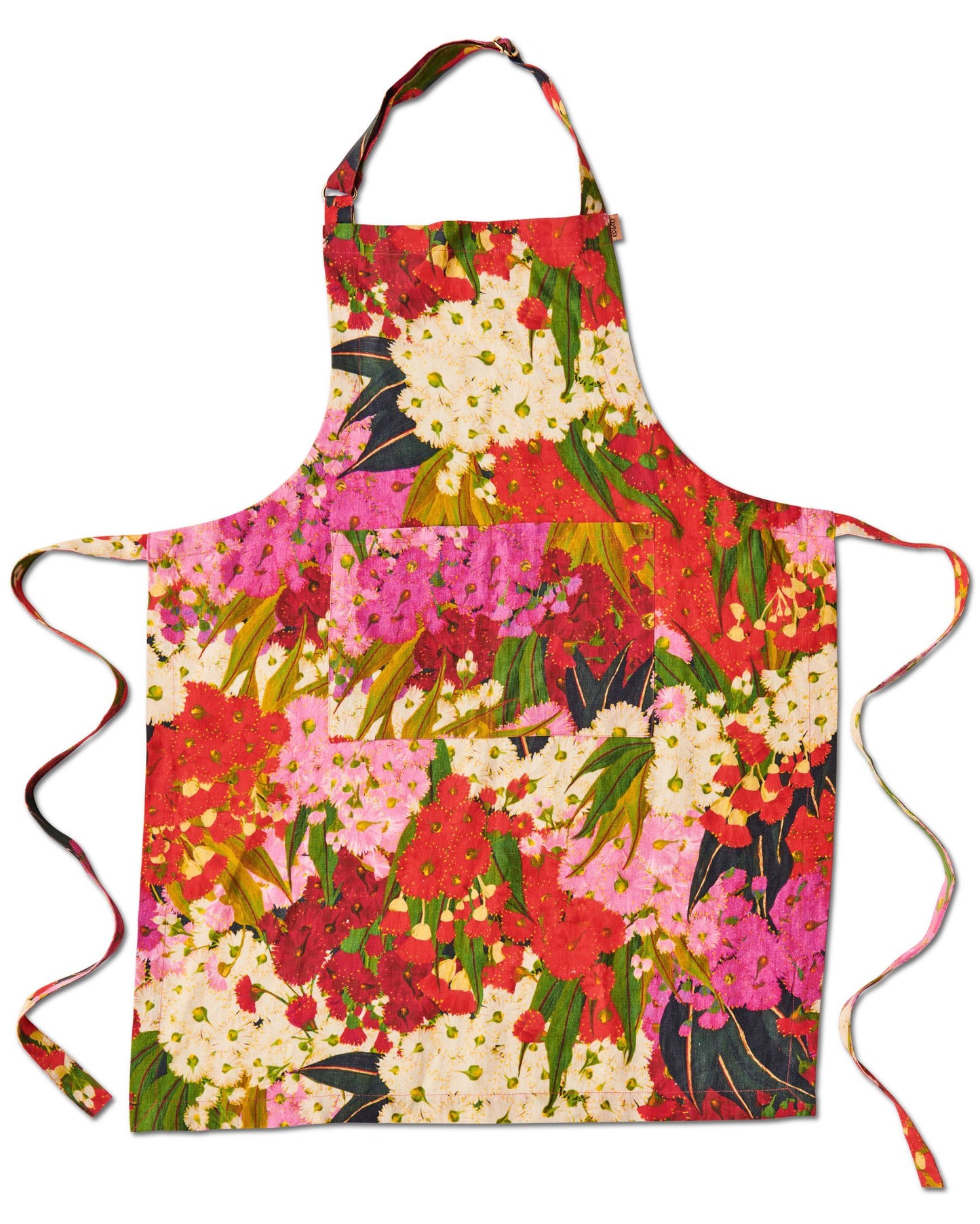 Australian Bush Blossom Christmas Linen Apron