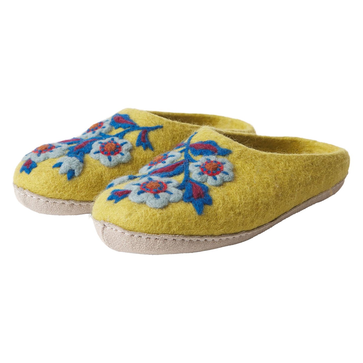 Marie Felt Slippers - Olive