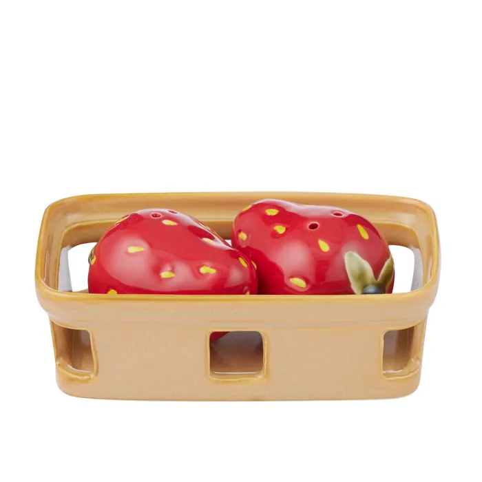 Strawberry Fraise Ceramic Salt + Pepper Set