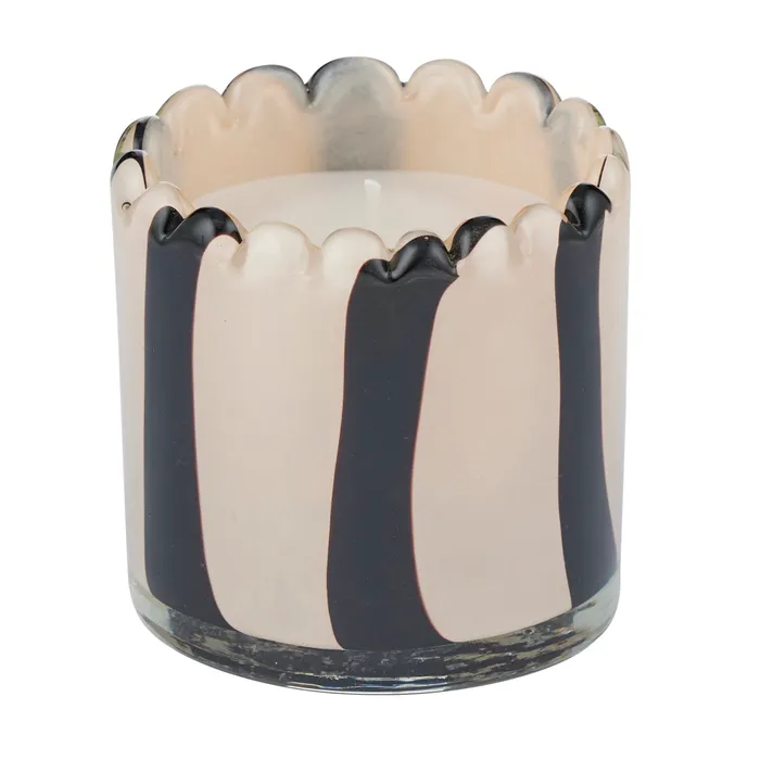 Billie Glass Candle - Ivory / Black