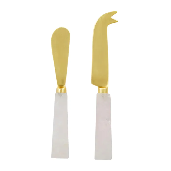 Moi Rose Quartz Cheese Knives - Set of two