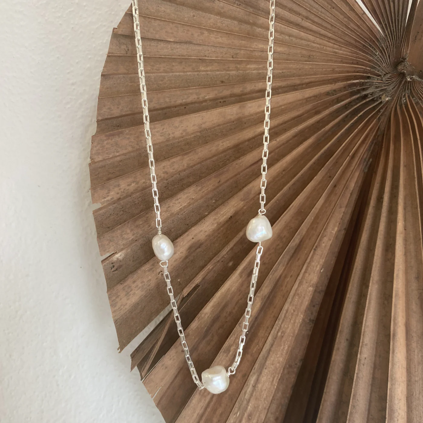 Padme Pearl Trio Necklace - Sliver