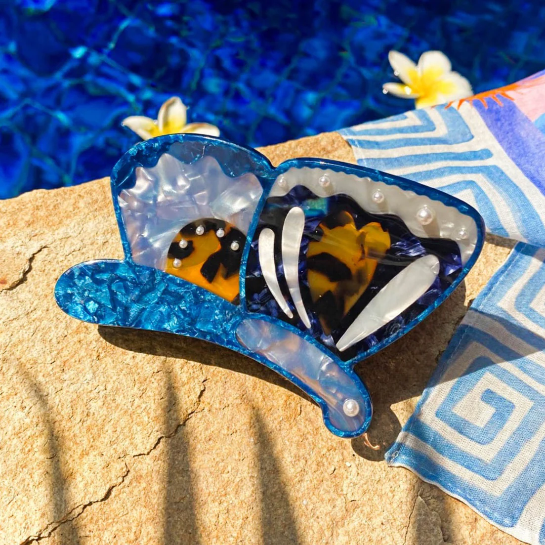Butterfly Hair Claw Clip - Blue
