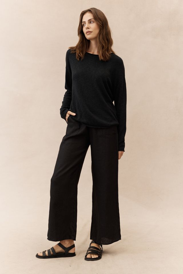 Jude Linen Pant - Black
