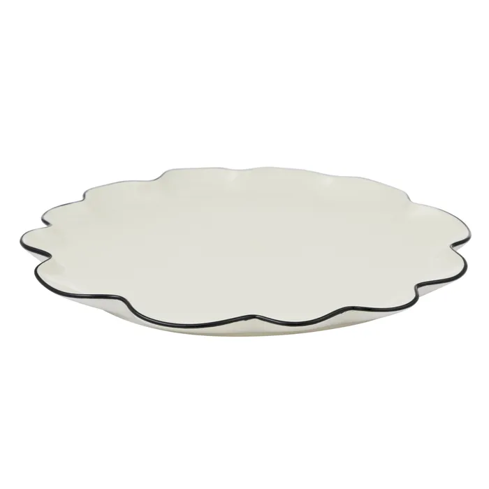 Winslow Ceramic Plate 35cm x 2cm Ivory/Black