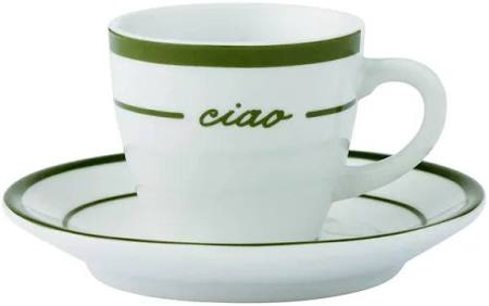 Osteria Ceramic Espresso Cup and Saucer