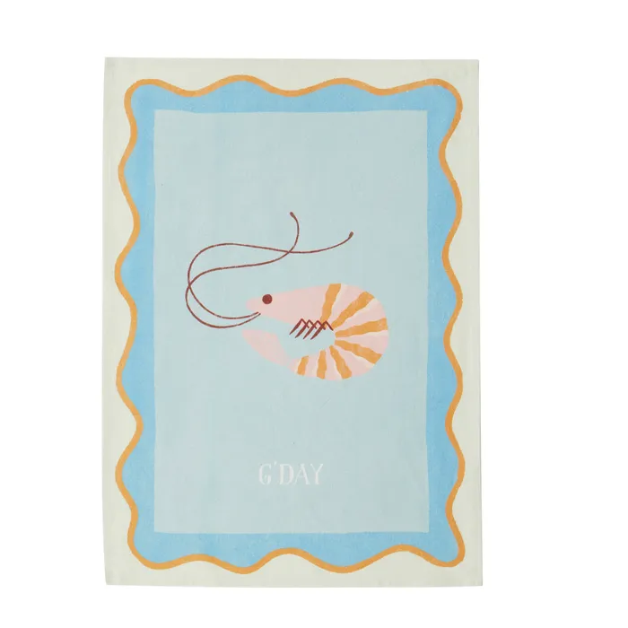 G'Day Prawn Cotton Tea Towel