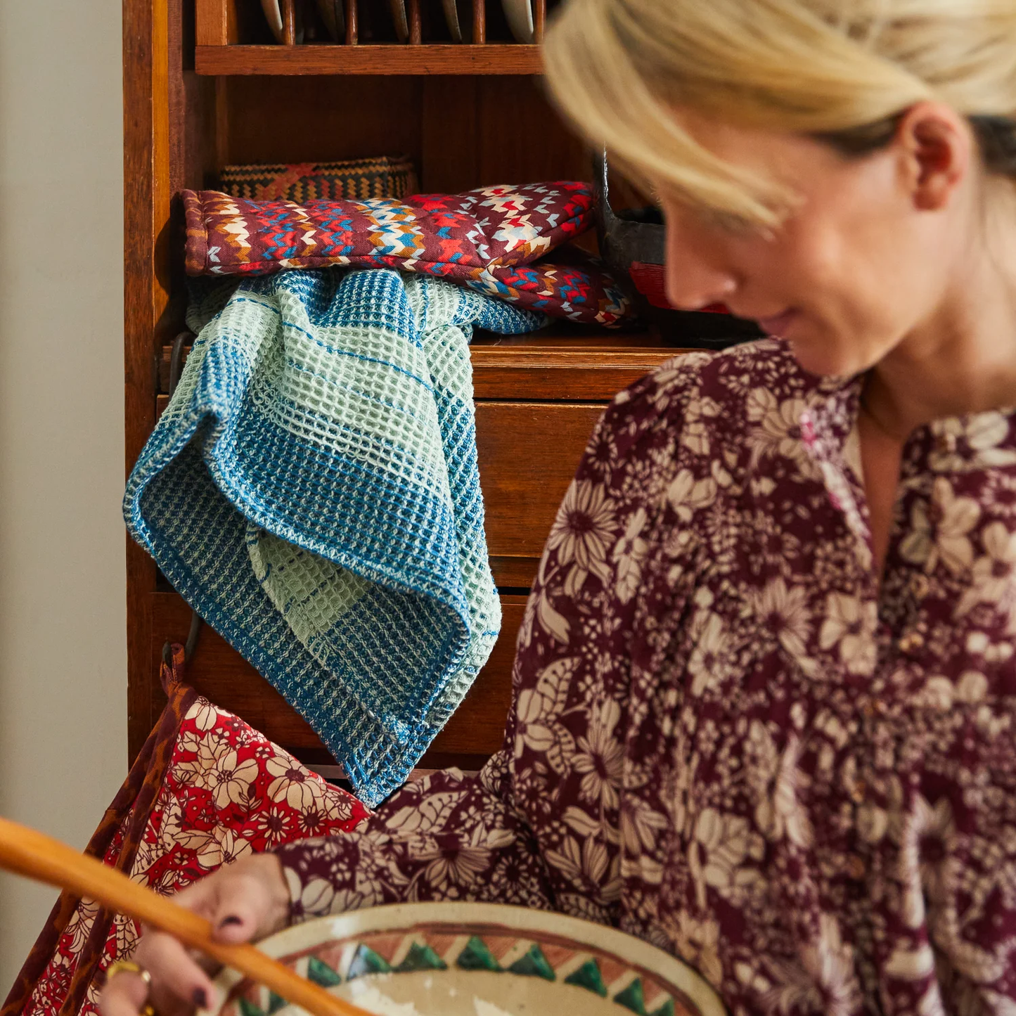 Brigitte Tea Towel - Jade