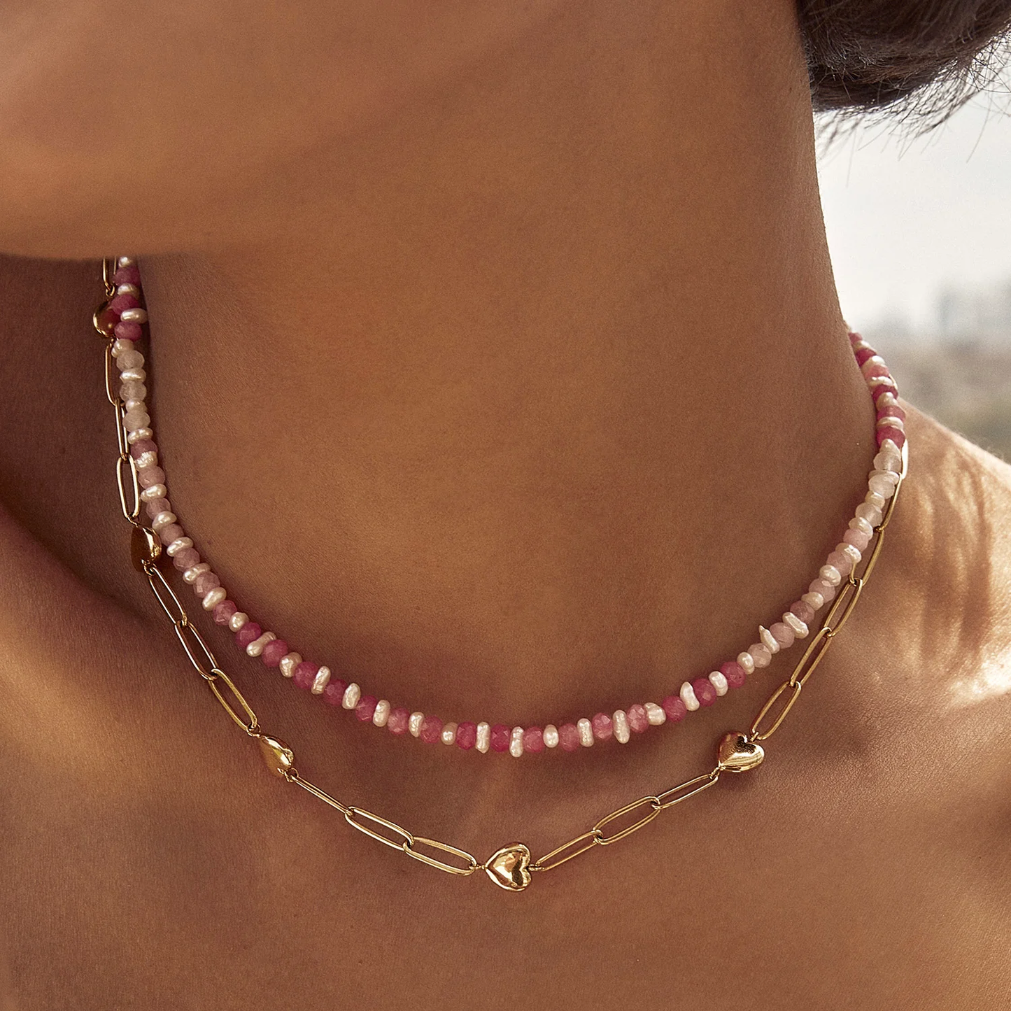 Lev Heart Gold Necklace