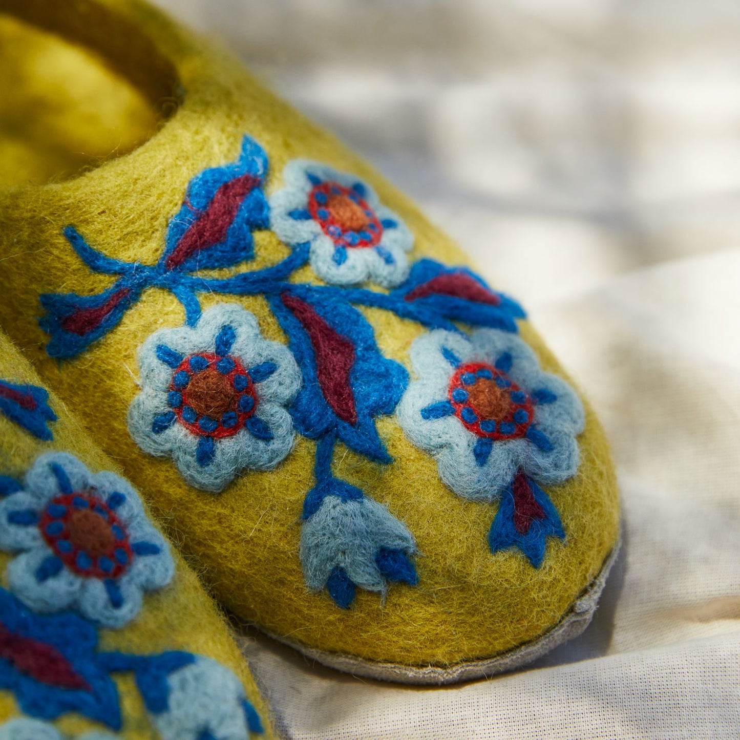 Marie Felt Slippers - Olive