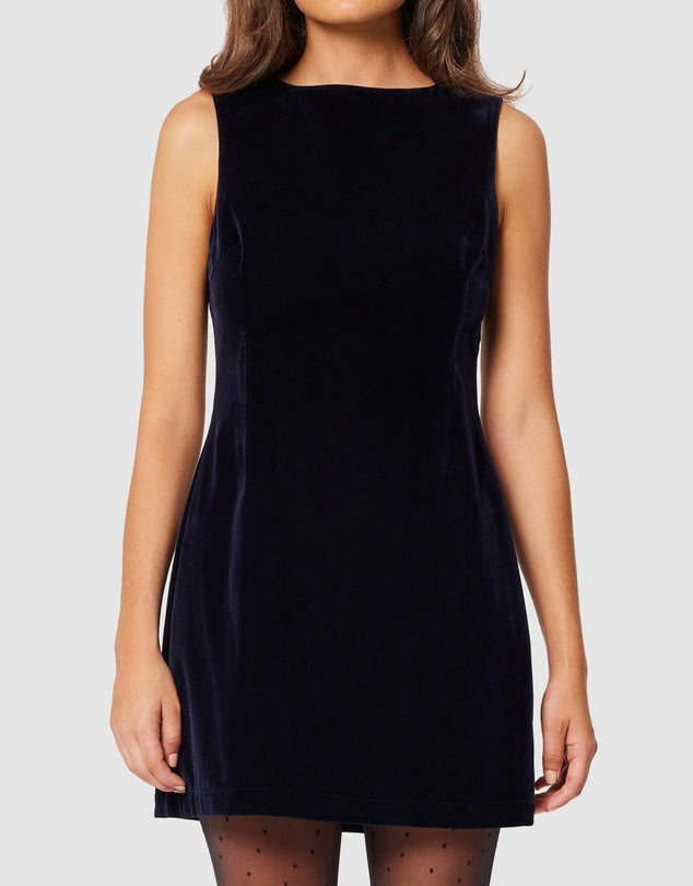 Shift Dress - Navy Velvet