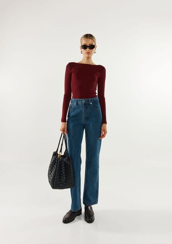 Caden Long Sleeve Top - Shiraz