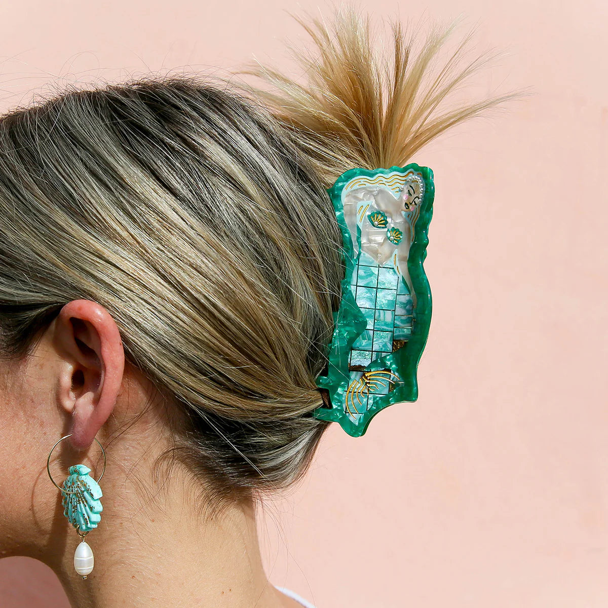 Delphine Green Mermaid Hair Claw Clip