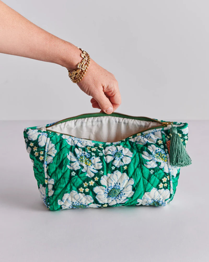 Tumbling Flowers Velvet Toiletry Bag