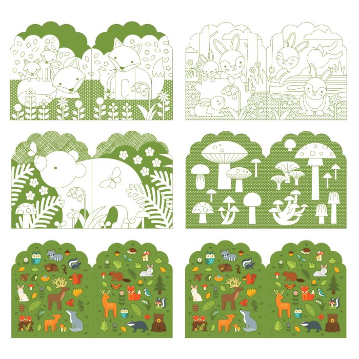 Woodland Colouring Book with Stickers
