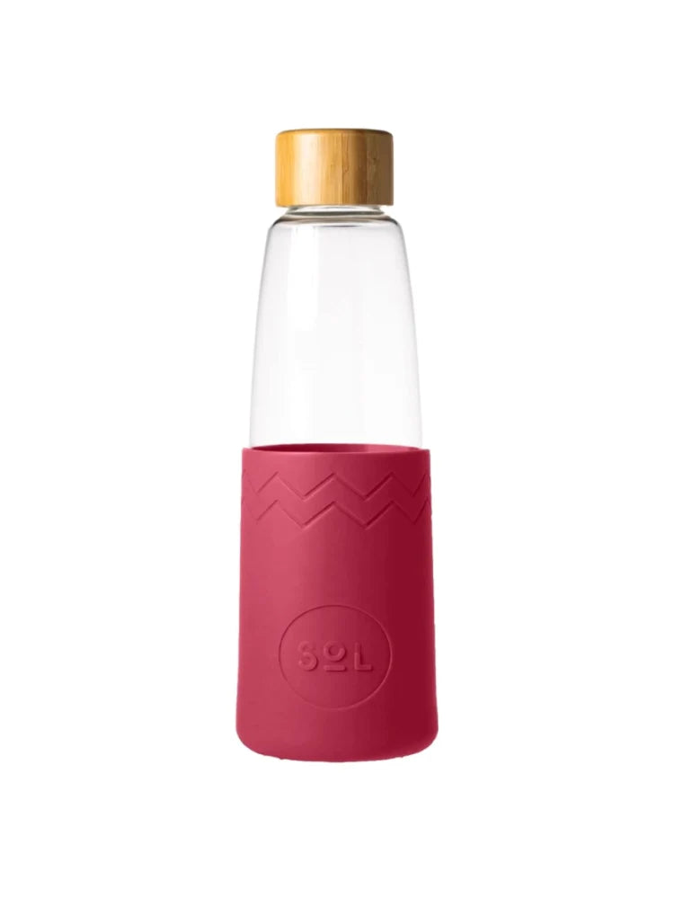Handblown Reusable Glass Drink Bottle - Radiant Rose