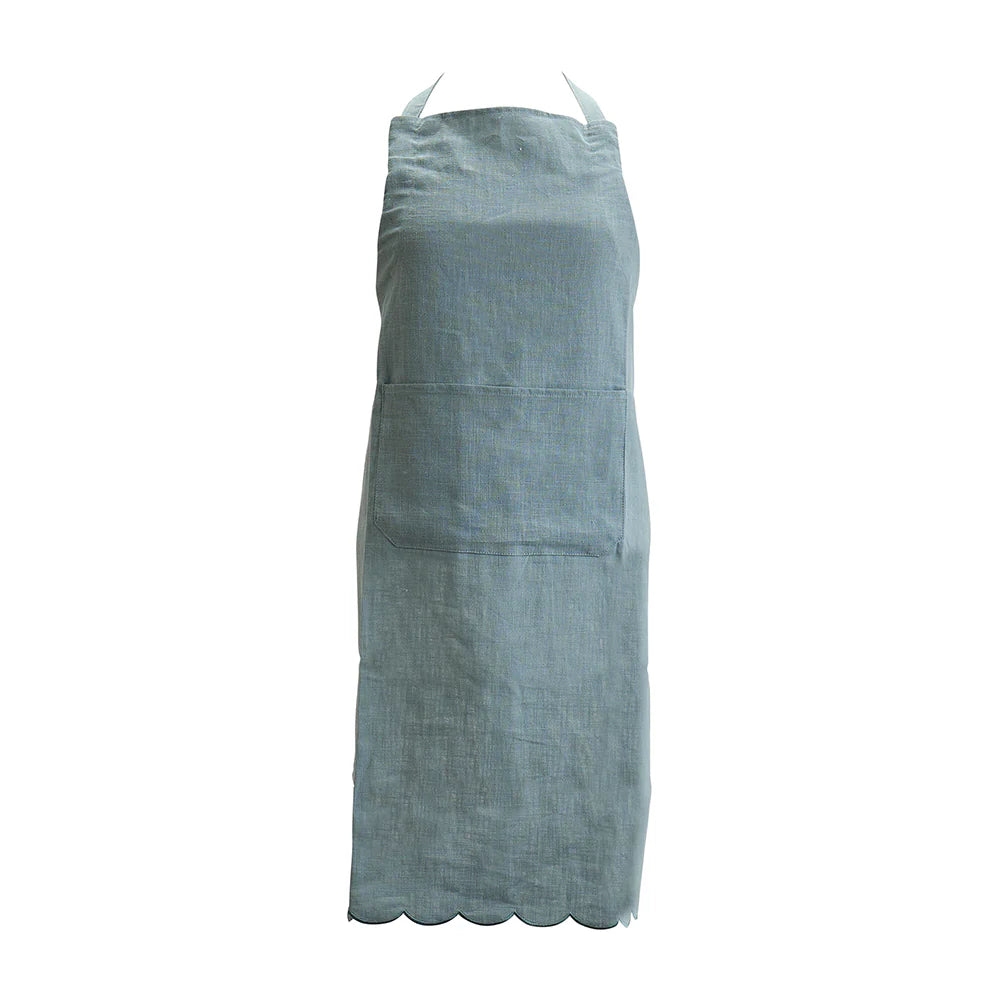 Stonewashed Scallop Edged Adjustable Apron