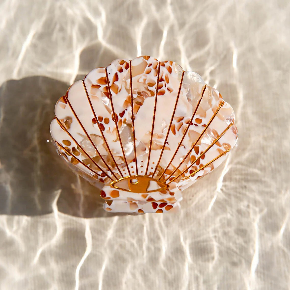 Shell Hair Claw Clip - Honey Terrazzo