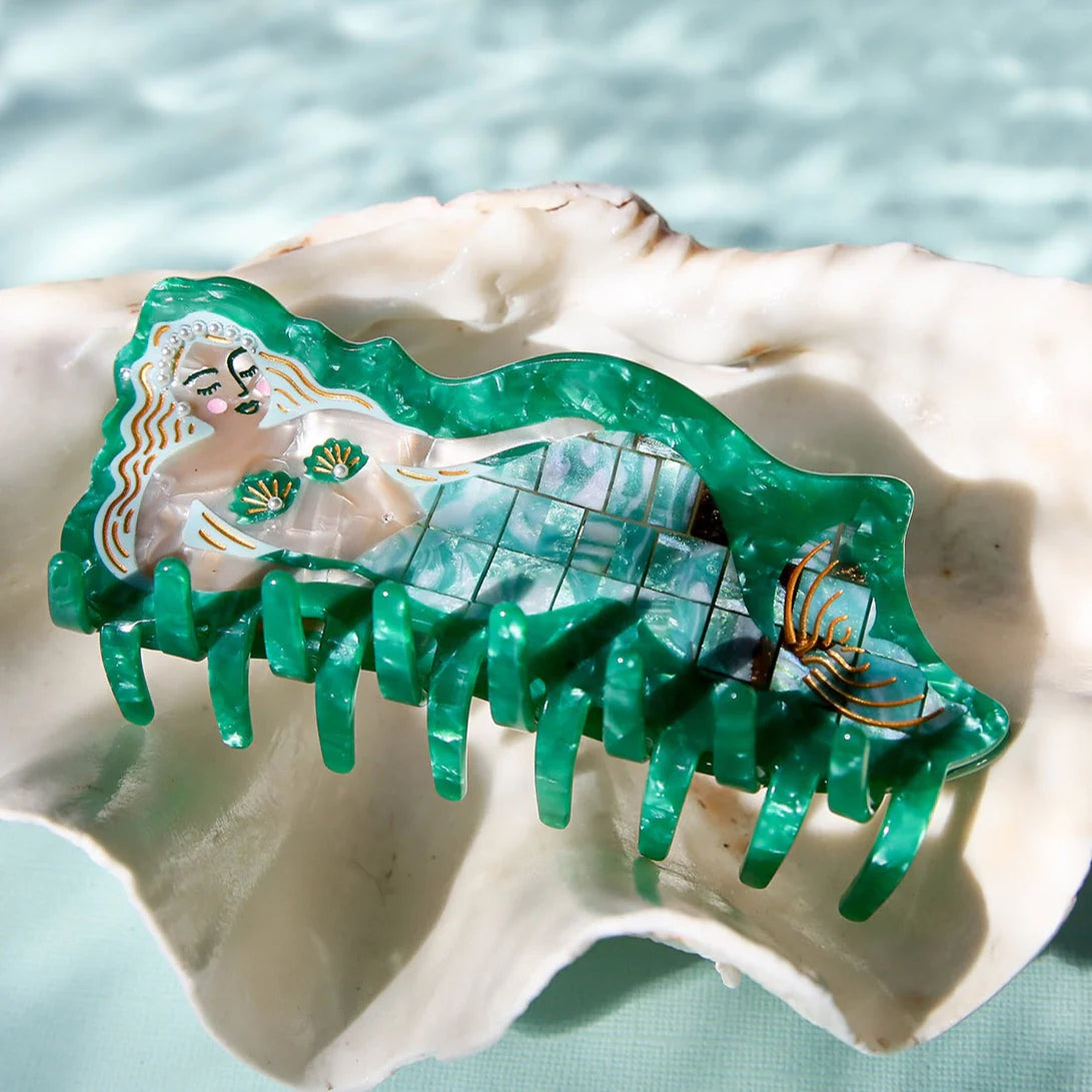 Delphine Green Mermaid Hair Claw Clip