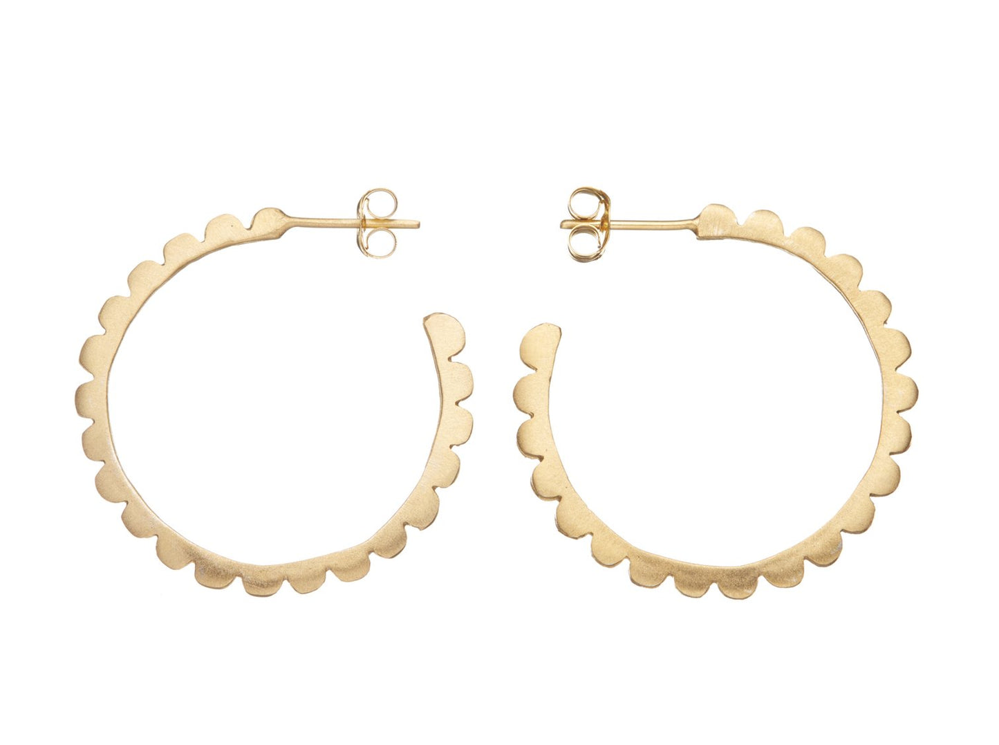 Frill Hoop Earrings - Matte Gold