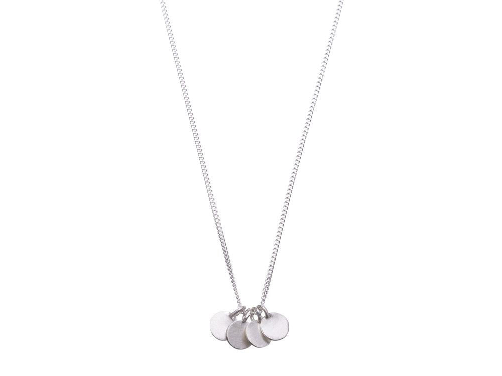 Tiny Coin Necklace - Matte Silver