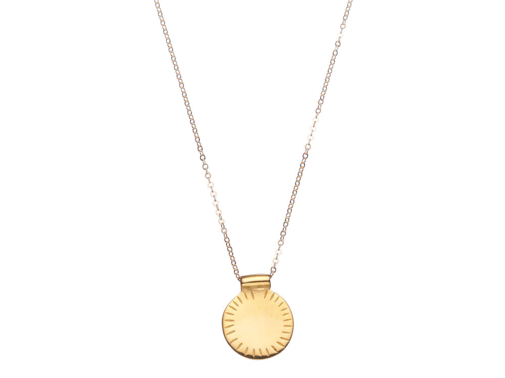 Sun Disc Necklace - Gold