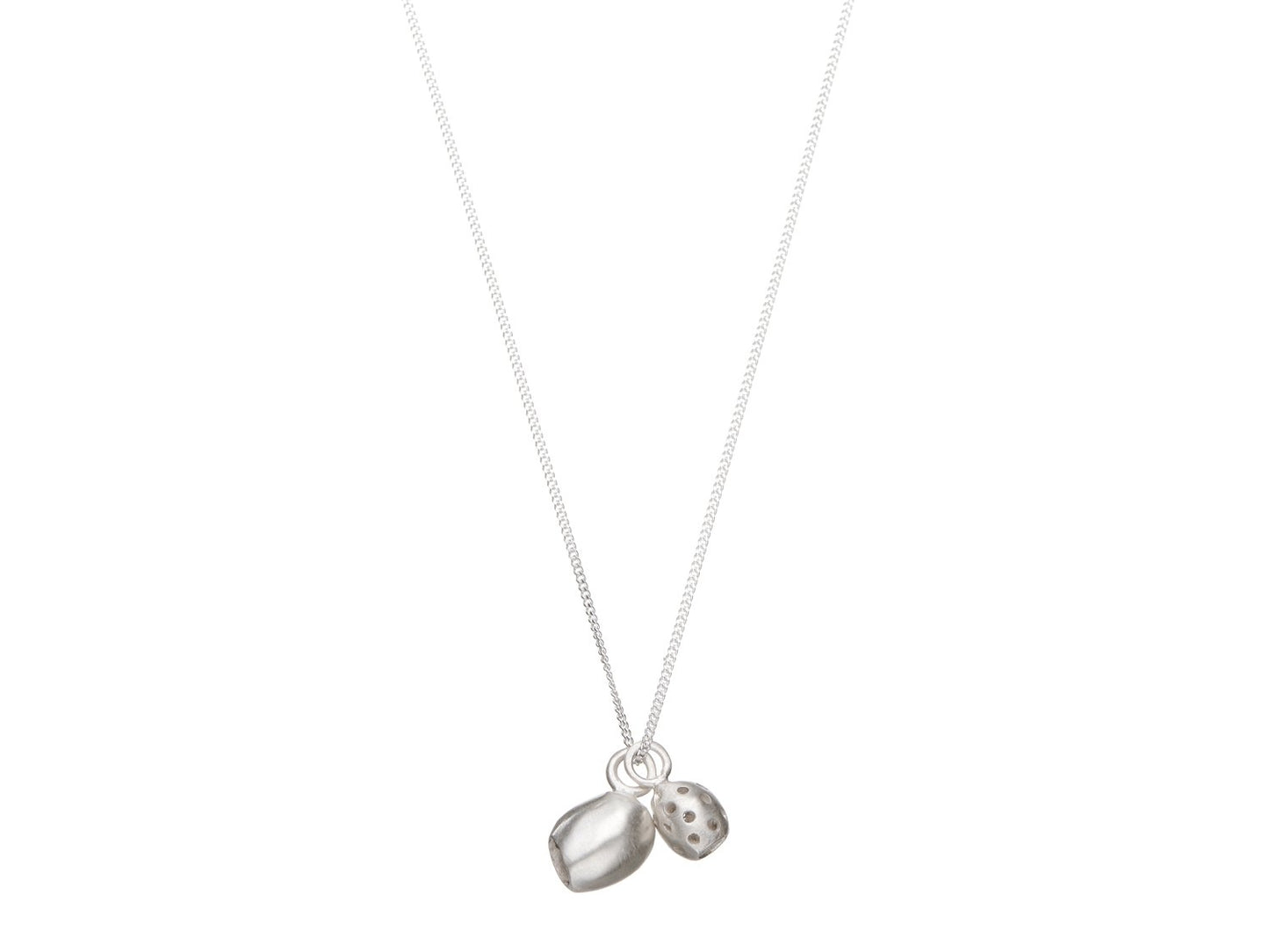 Contemporary Bell Necklace - Matte Silver