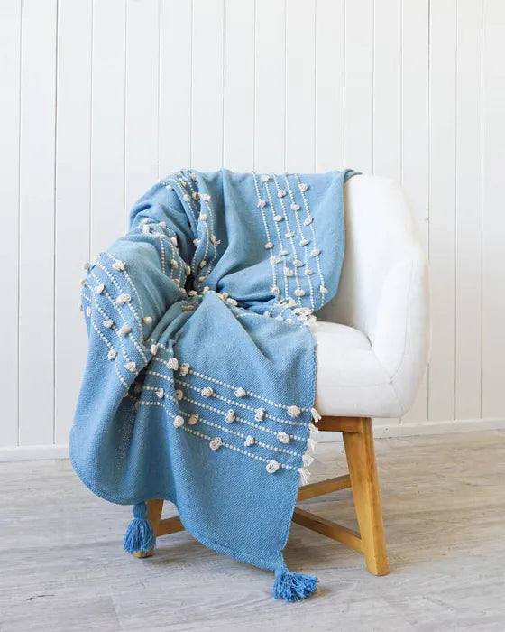 Pulled Tufted Throw - Hiroshi - Dark Denim - 125x150