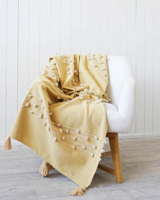 Pulled Tufted Throw - Hiroshi - Mustard - 125x150