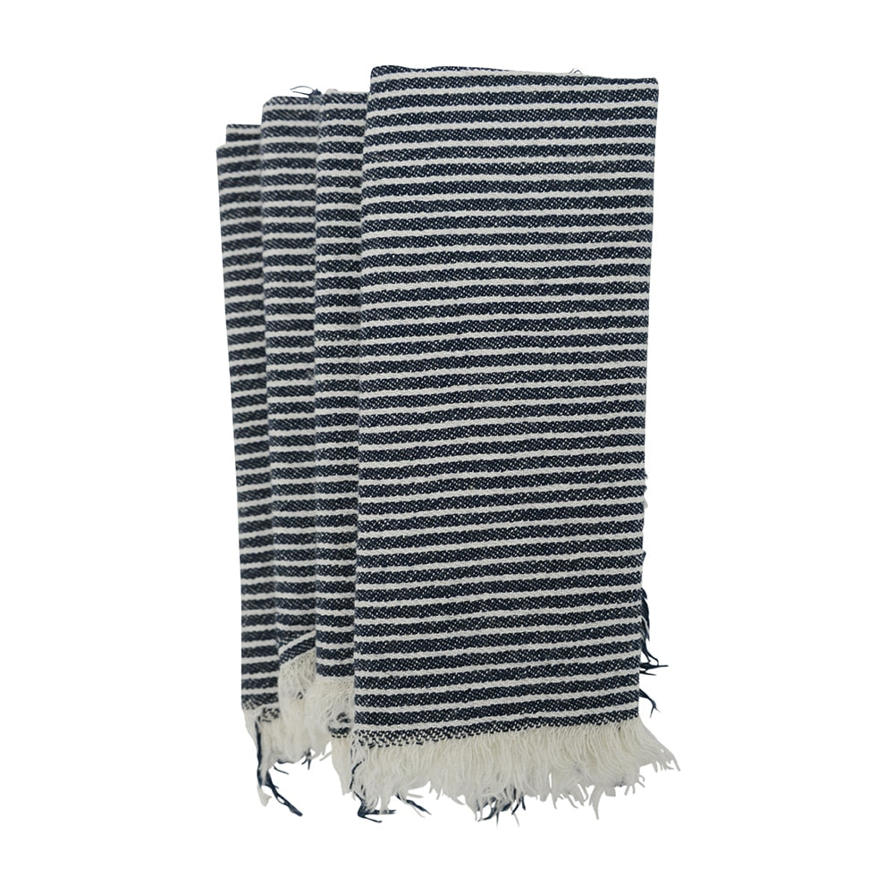Classic Stripe Napkin Set- Navy