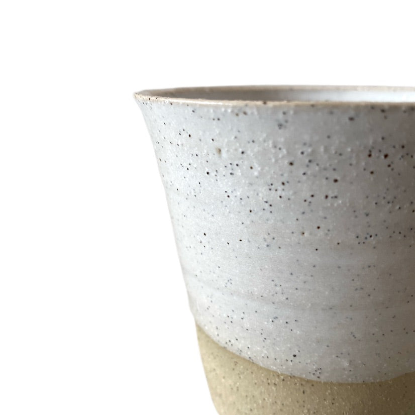 White Carousel Cup -Swatch on Dark Clay - Small