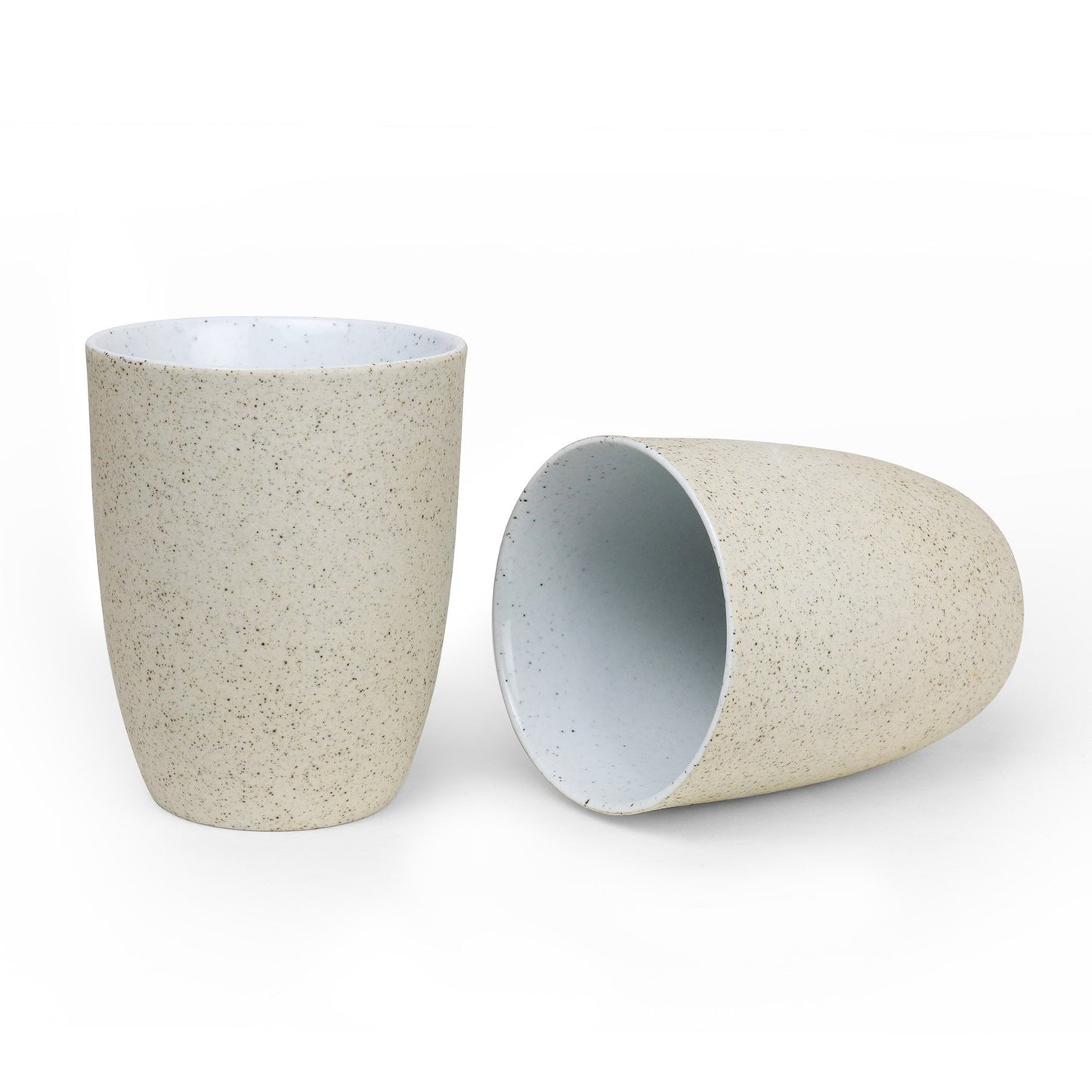 Latte 2 Pack in White Granite Glaze