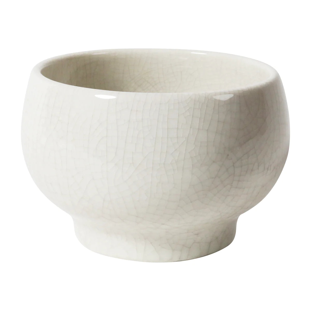 Ikebana Vase - White Crackle