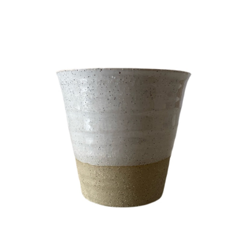 White Carousel Cup -Swatch on Dark Clay - Small