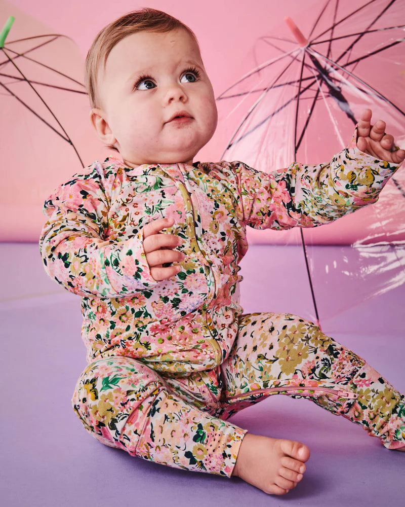 You're Beautiful - Organic Long Sleeve Zip Romper