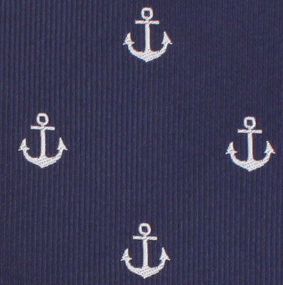 Navy Blue Anchor Bow Tie