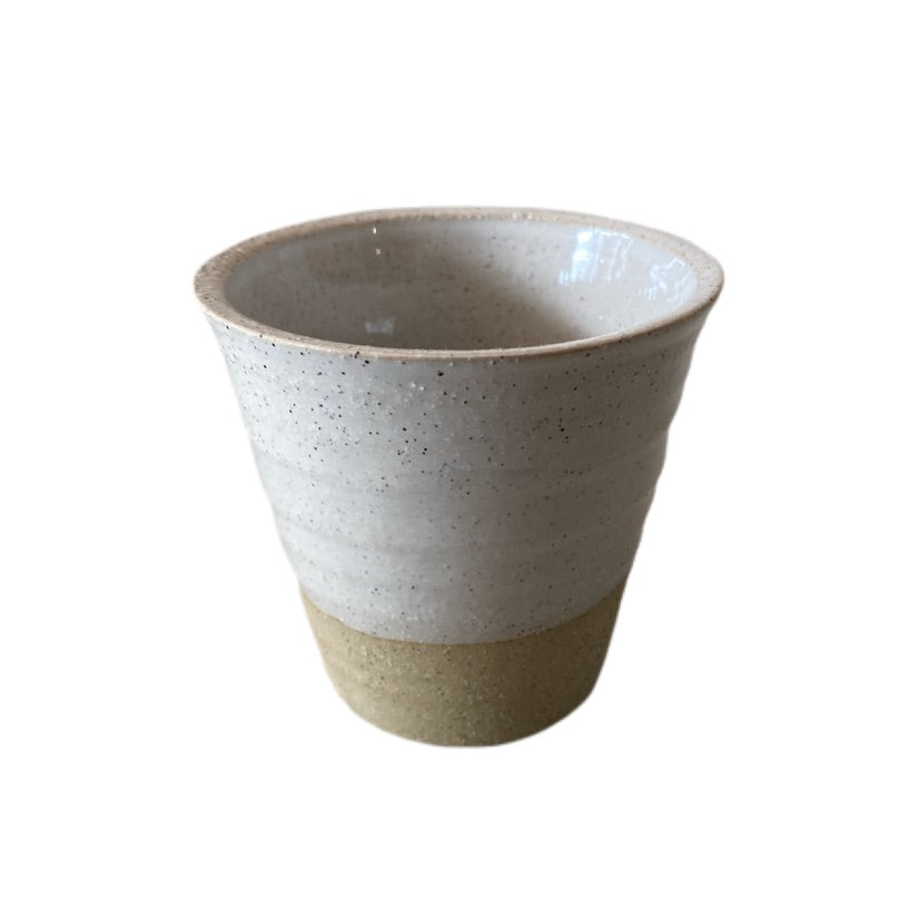 White Carousel Cup -Swatch on Dark Clay - Small