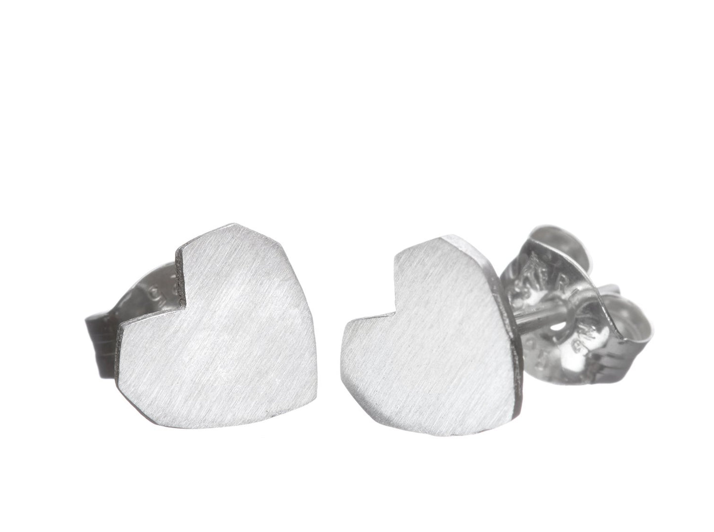 Heart Stud 2 - Polished Silver