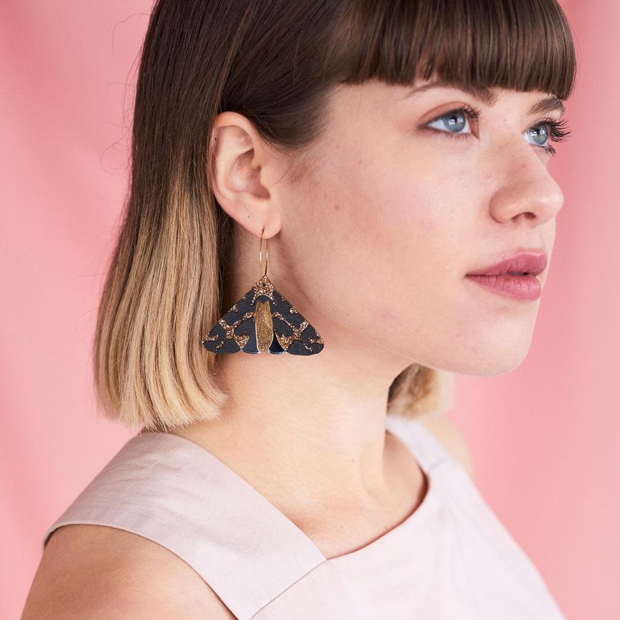 Moth Earrings - Gold