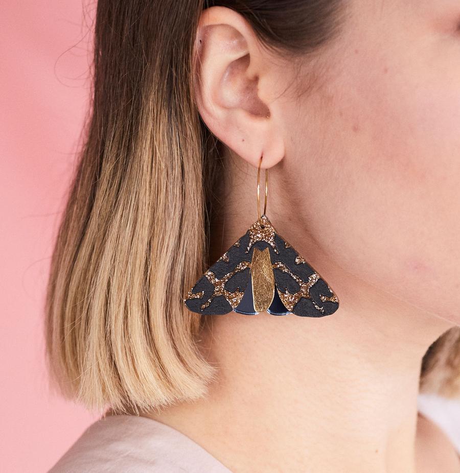 Moth Earrings - Gold