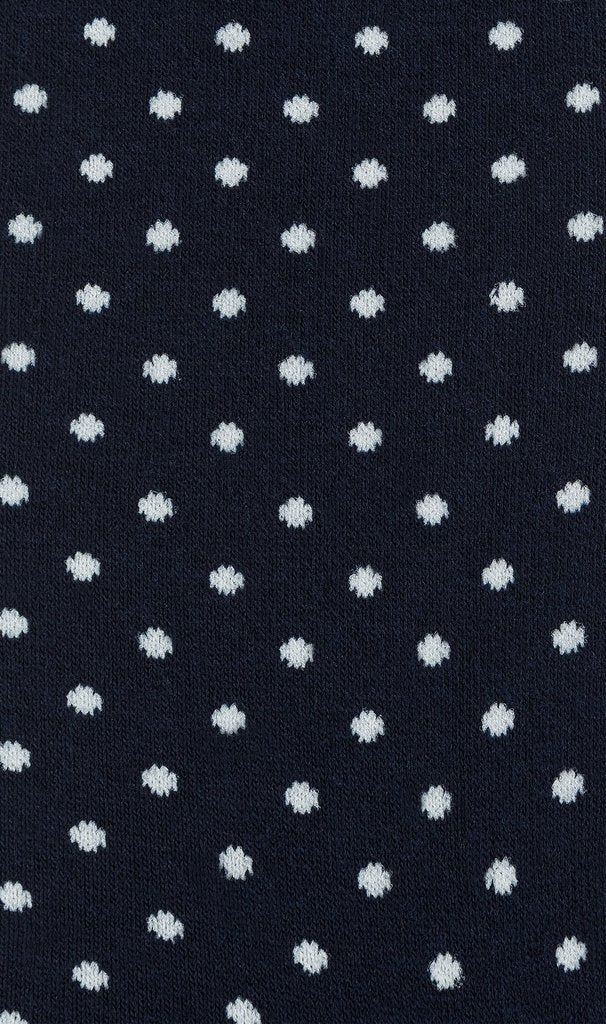 Navy Blue Polka Dots Cotton-Blend Socks