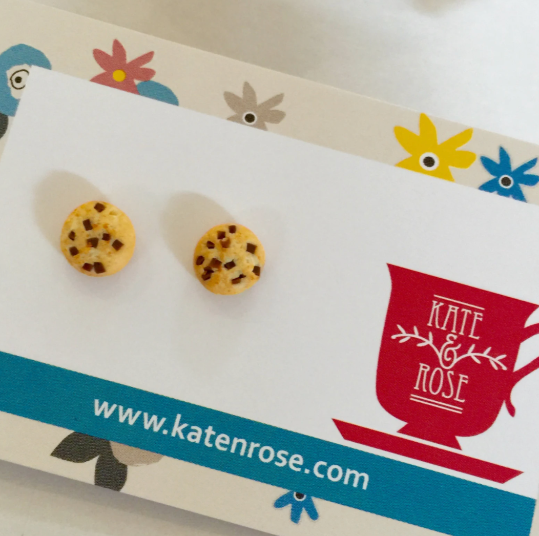 Choc Chip Cookie Stud Earrings