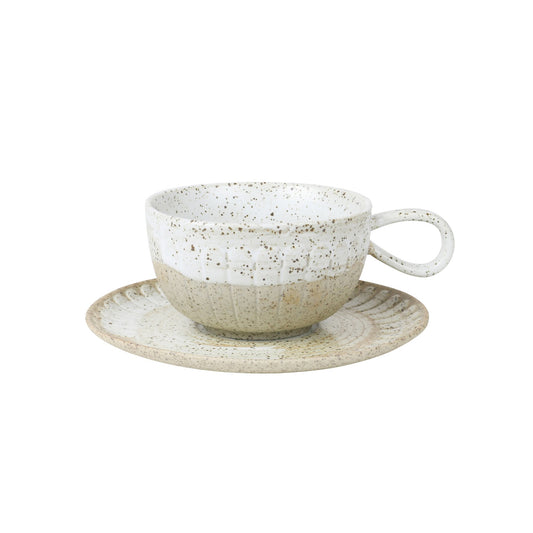 Cup & Saucer Set in White Ceylon