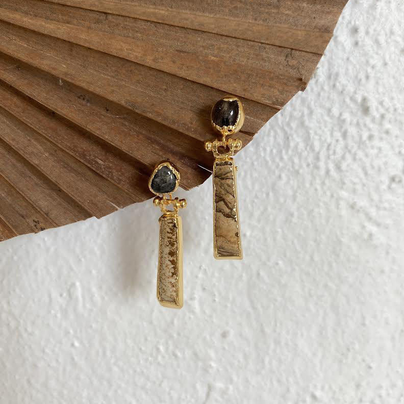 Turkish Double Stone Earrings
